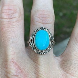 925 stamped turquoise Navajo ring